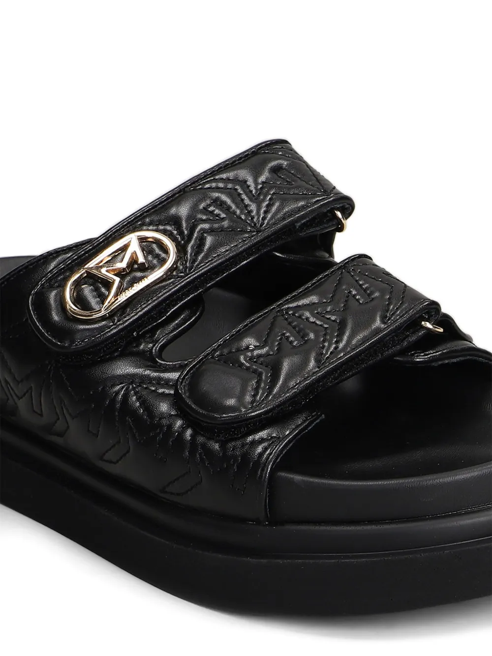Marc Ellis Calipso 002 sandalen met klittenband en logoplakkaat Zwart