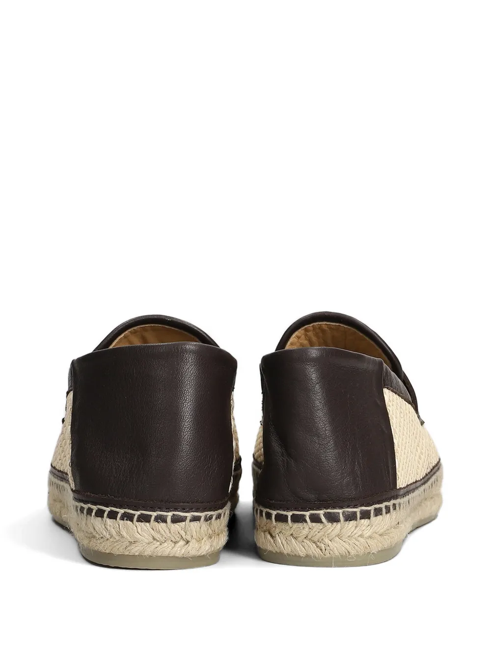 Castañer Norris leather-trimmed woven espadrilles Beige