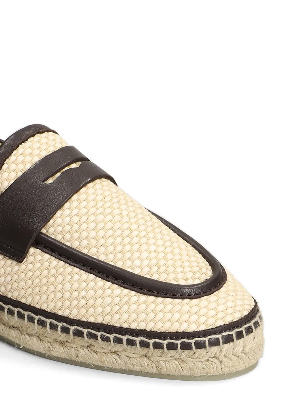 Castañer Norris leather-trimmed woven espadrilles Beige