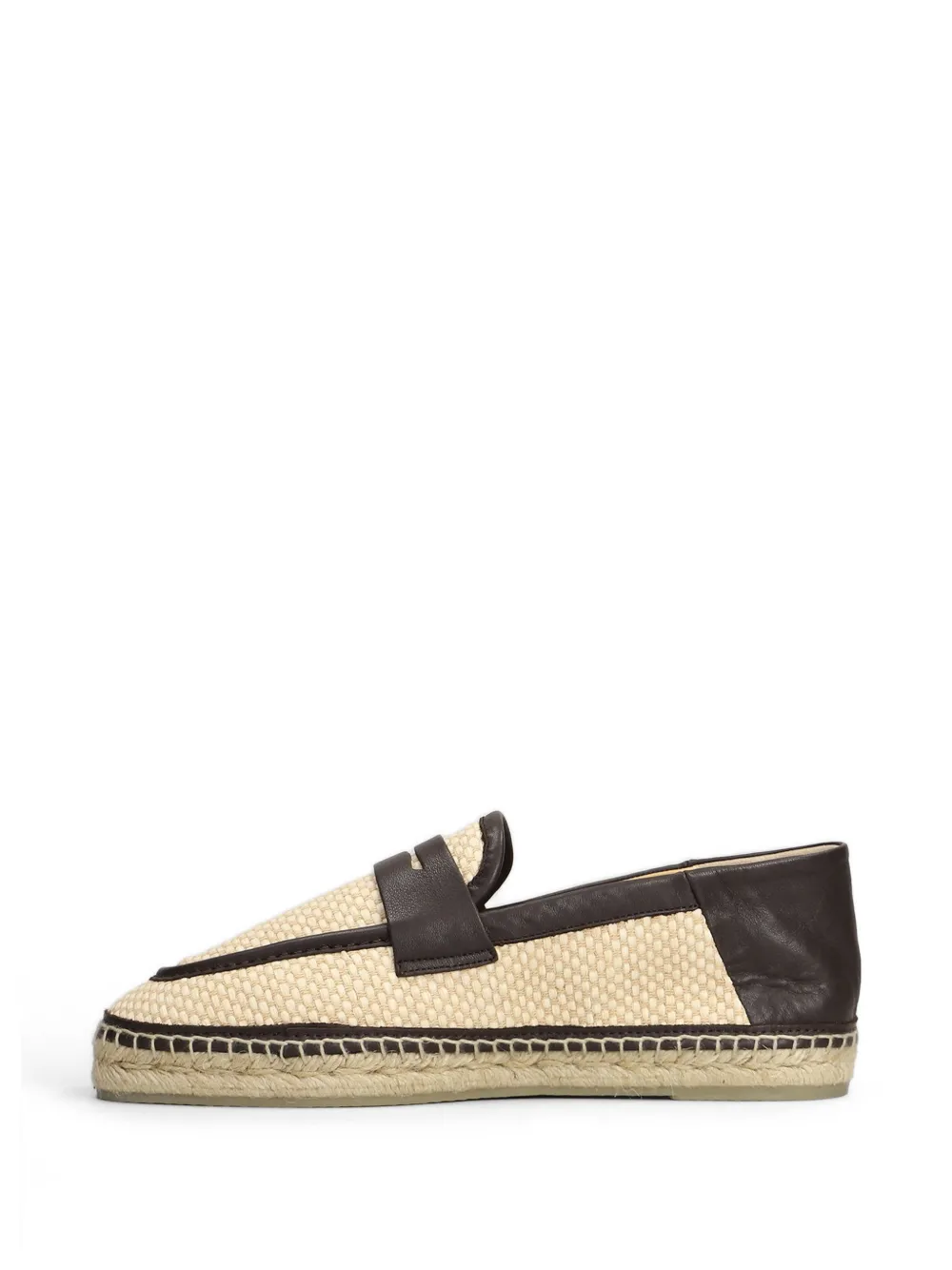 Castañer Norris leather-trimmed woven espadrilles Beige