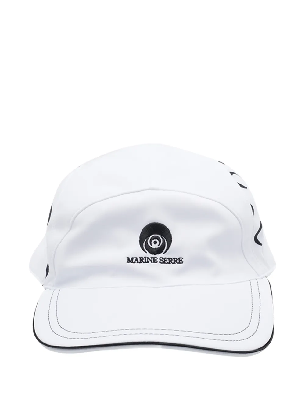 Marine Serre logo-embroidered Moon-print cap - Bianco