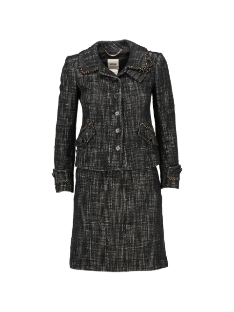 Moschino Pre-Owned chain-trim tweed skirt suit