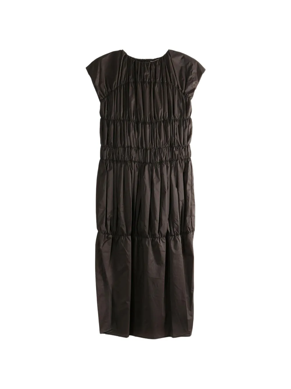 Amomento shirred tiered dress - Marrone