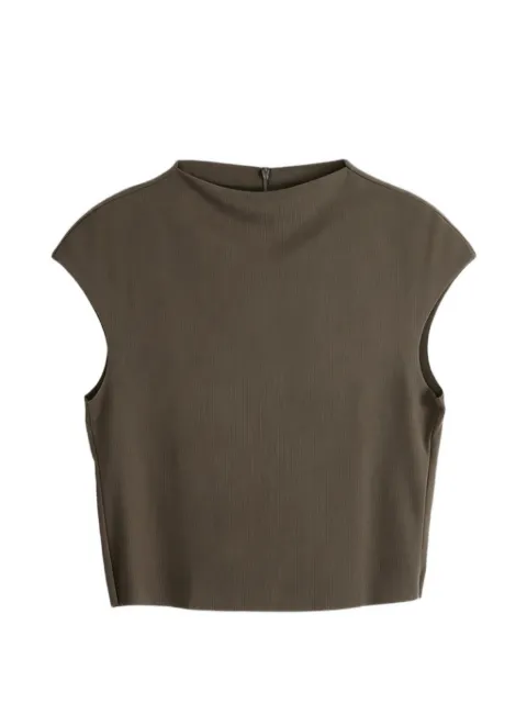 Amomento ribbed-knit cap-sleeve top