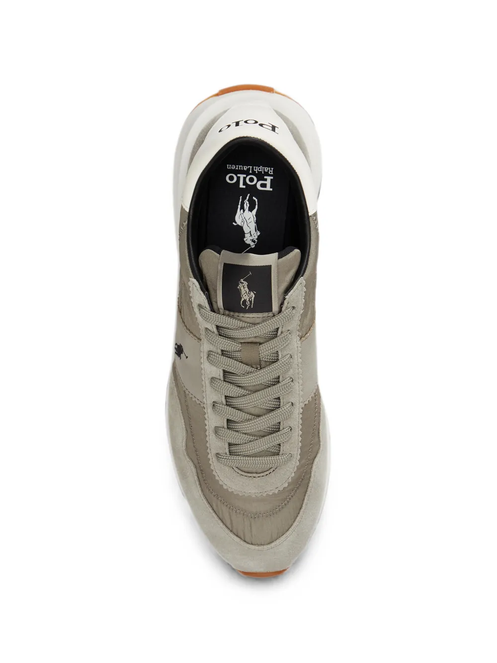 Polo Ralph Lauren Train 89 suede-panelled trainer Grijs