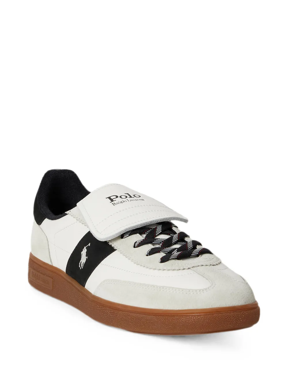 Polo Ralph Lauren logo-embroidered leather sneakers Wit