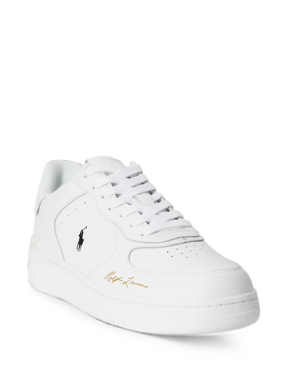 Polo Ralph Lauren logo-print leather sneakers Wit