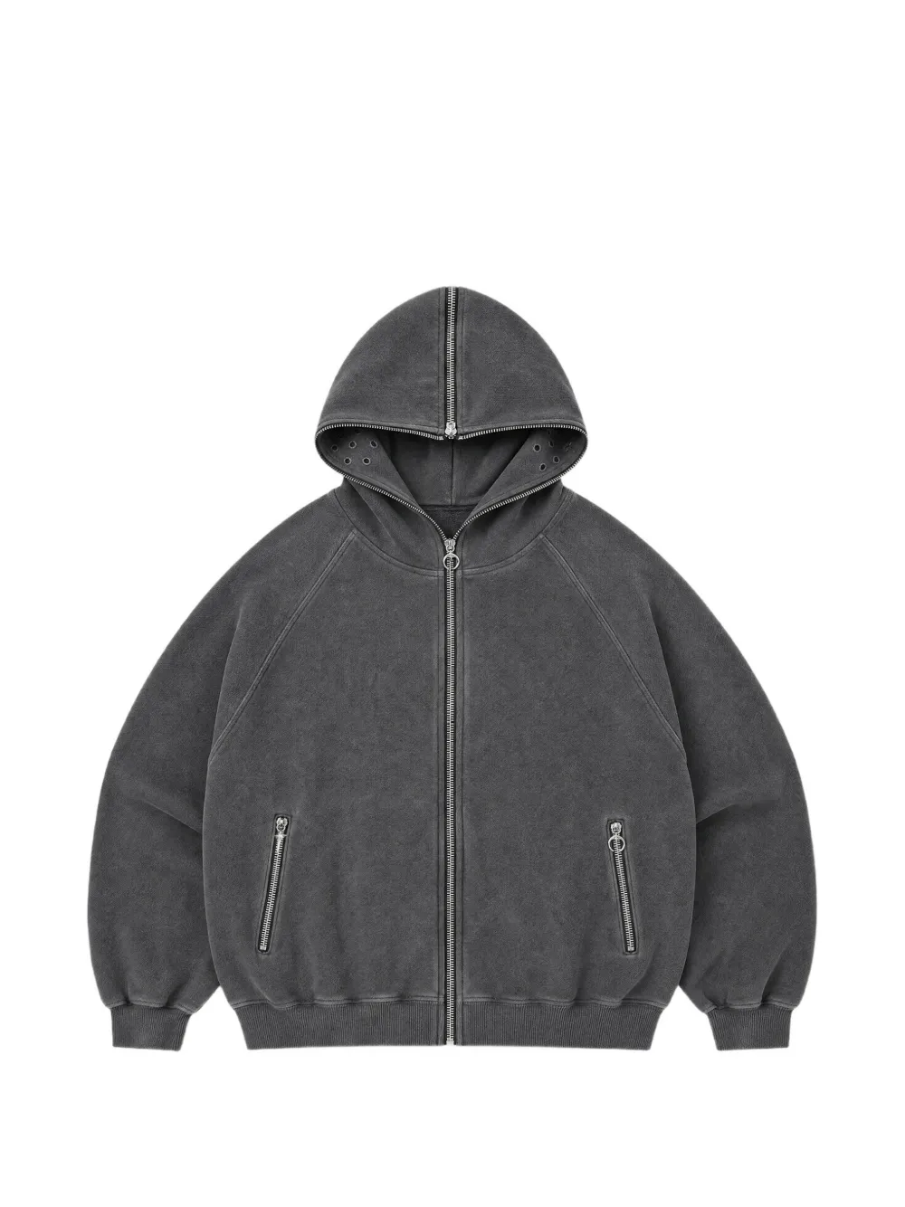 THUG CLUB zip-up hoodie - Grigio