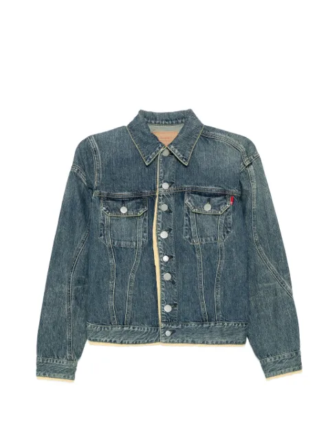 Undercover contrast-trim distressed denim jacket