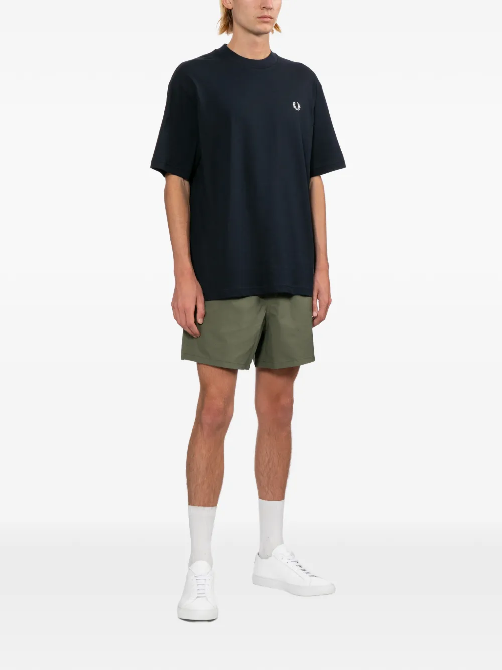 Fred Perry T-shirt met logoprint Blauw