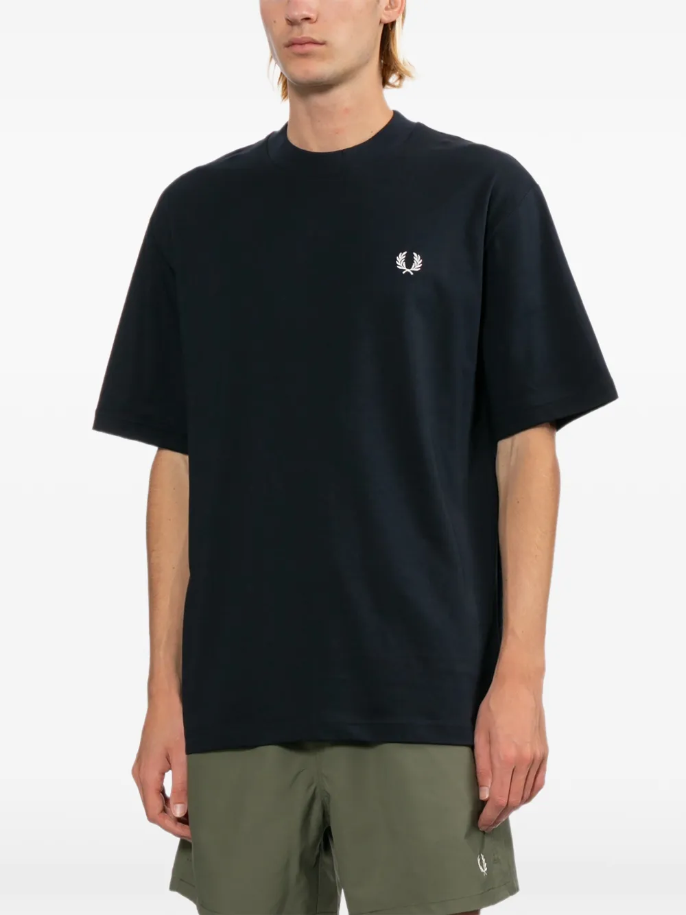 Fred Perry T-shirt met logoprint Blauw