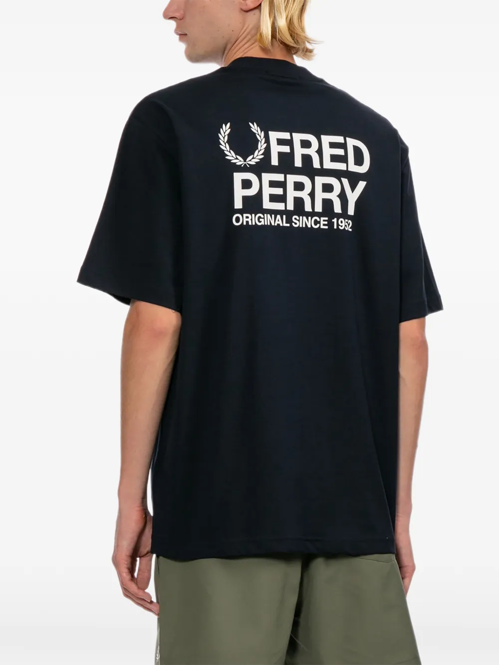 Fred Perry T-shirt met logoprint Blauw