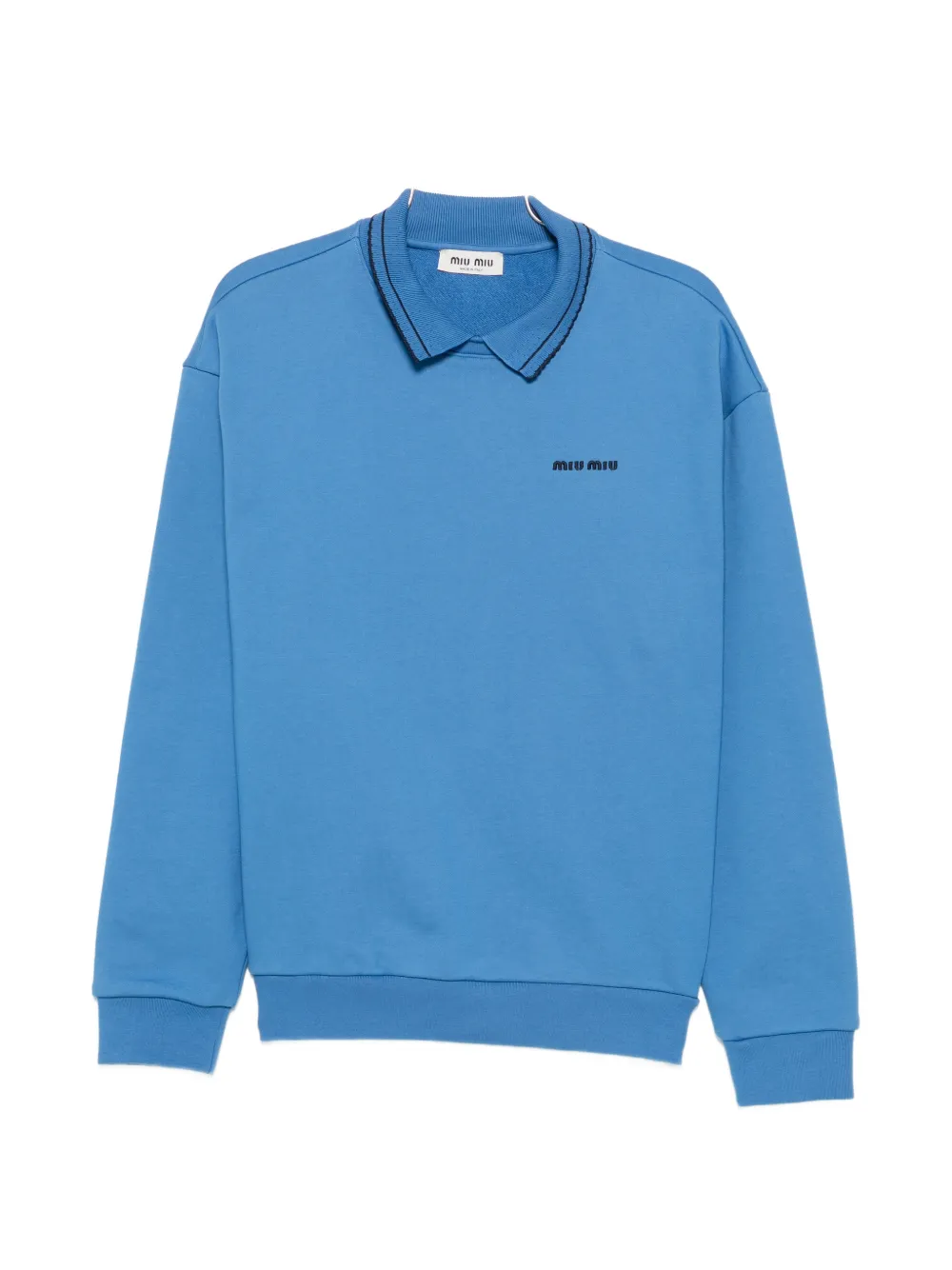 Miu Miu logo-embroidered sweatshirt - Blau