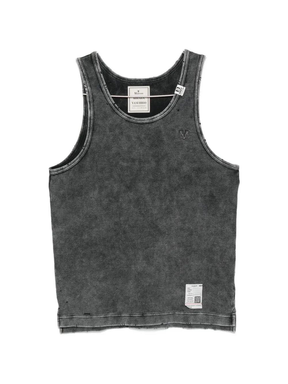 Maison MIHARA YASUHIRO distressed waffle-knit tank top - Nero