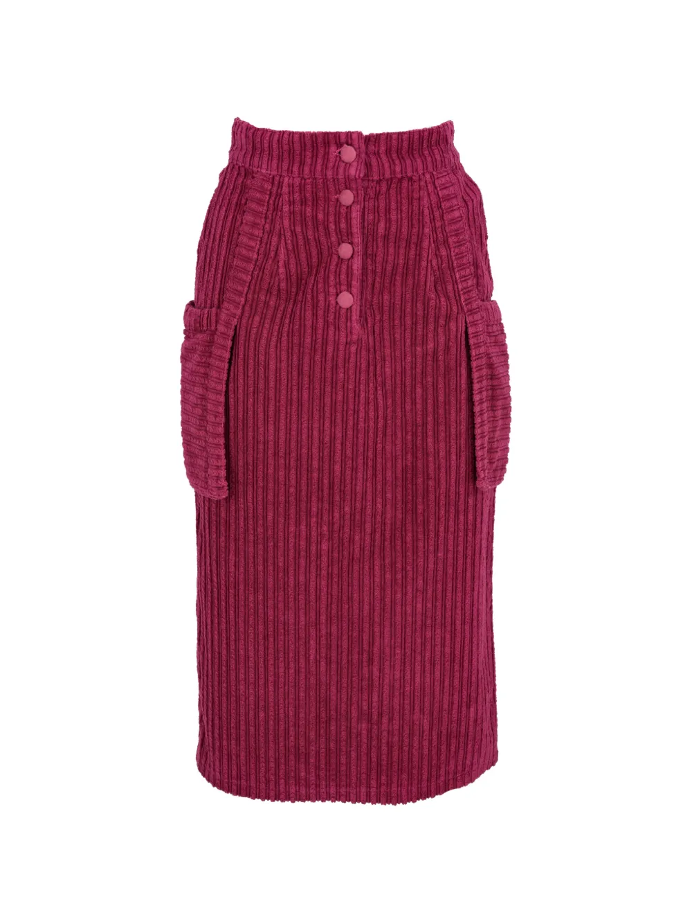 Saint Laurent Pre-Owned corduroy button-front midi skirt - Rosa