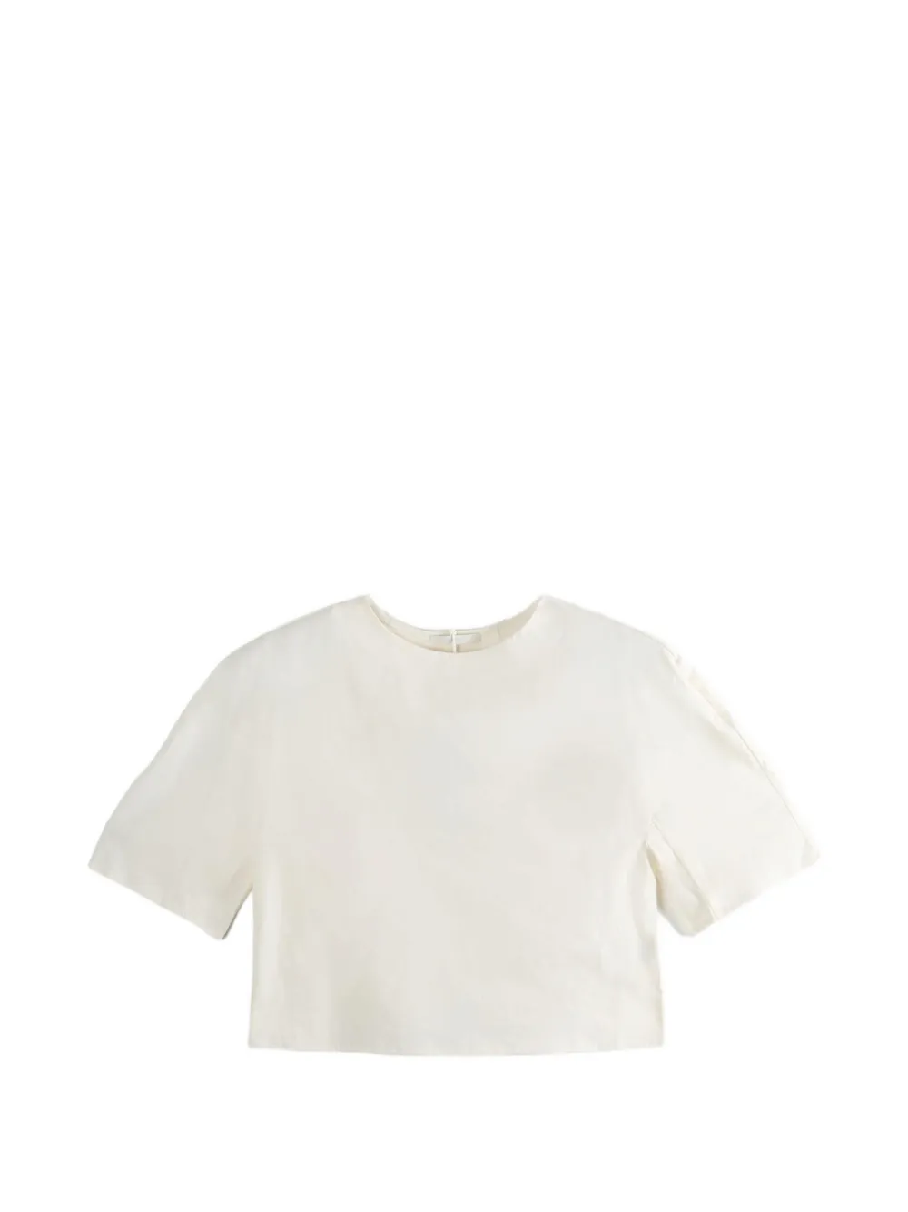 Amomento Cropped Elasticated-hem Top In Neutral