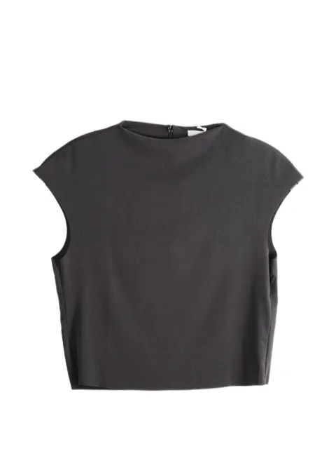 Amomento ribbed-knit cap-sleeve top