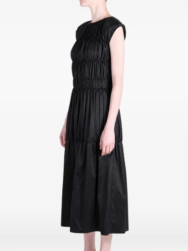 amomento black dress AMOMENTO Nylon Volume Mini Dress