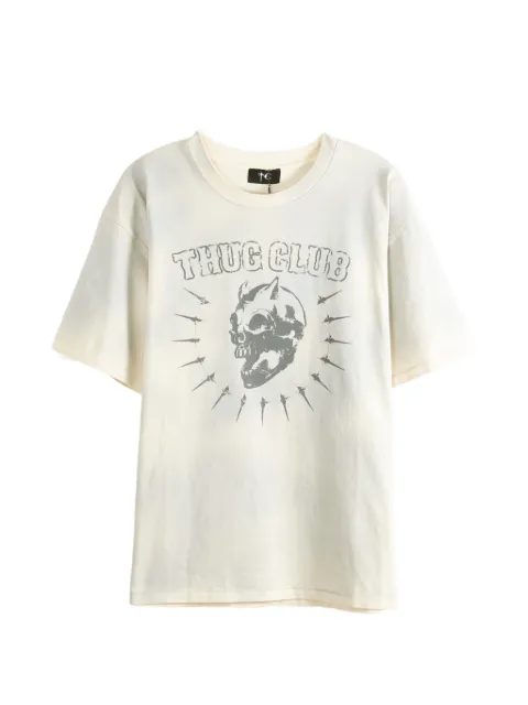 THUG CLUB skull-print T-shirt