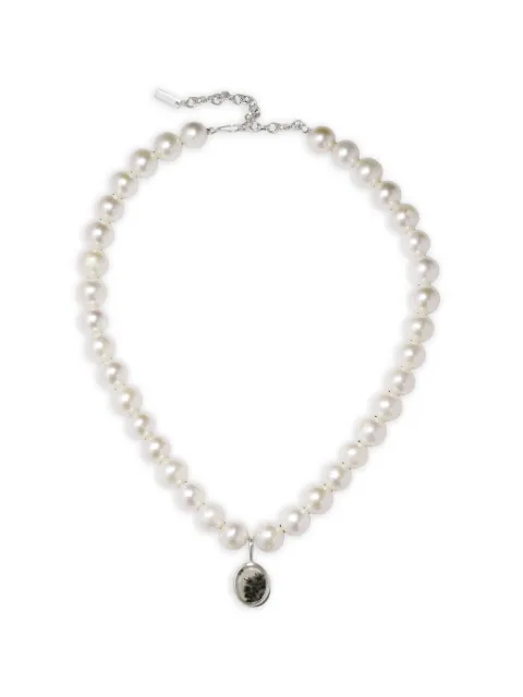 Completedworks dendritic agate and pearl necklace