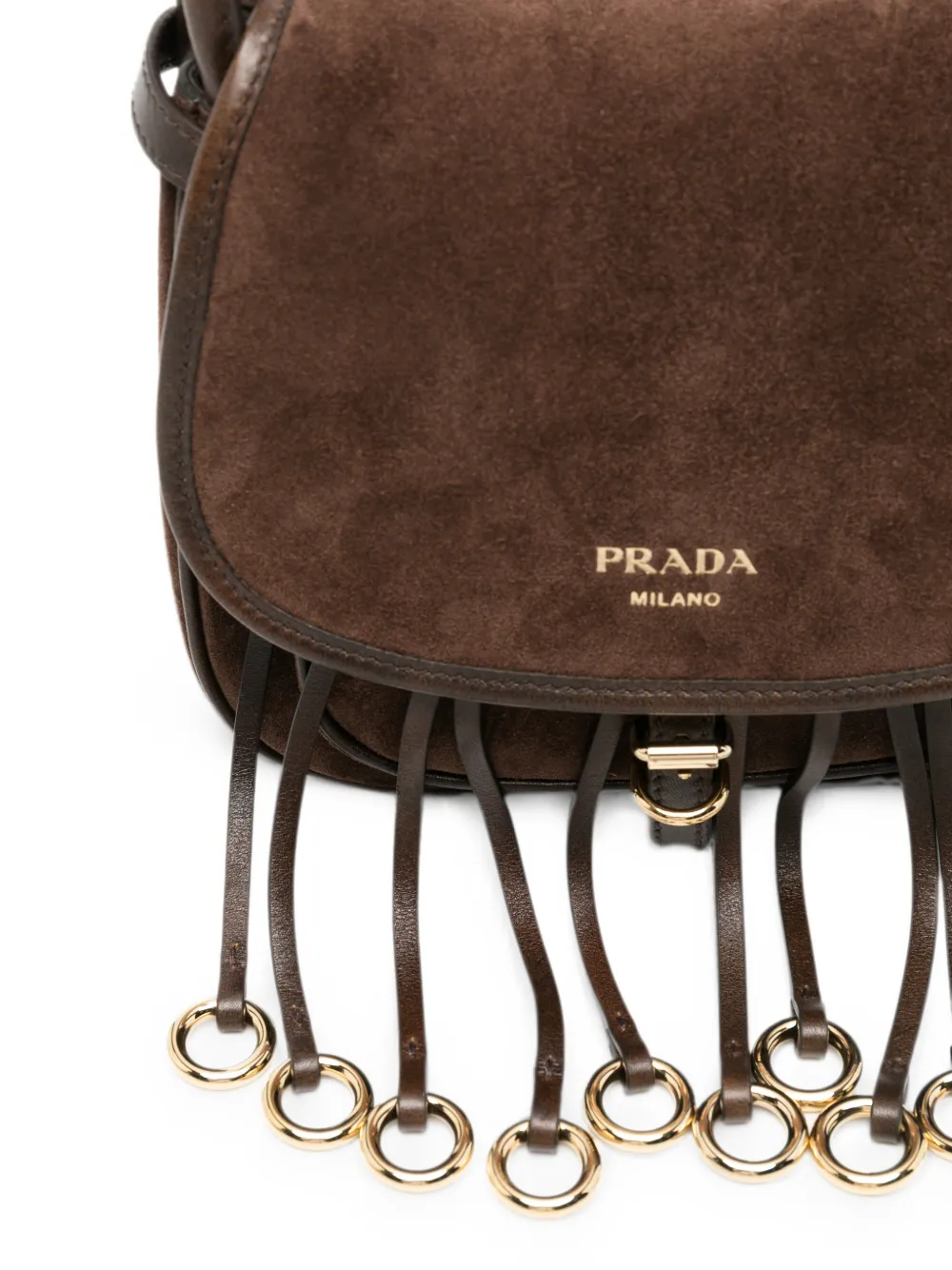 Prada Corsaire suède mini-schoudertas Bruin