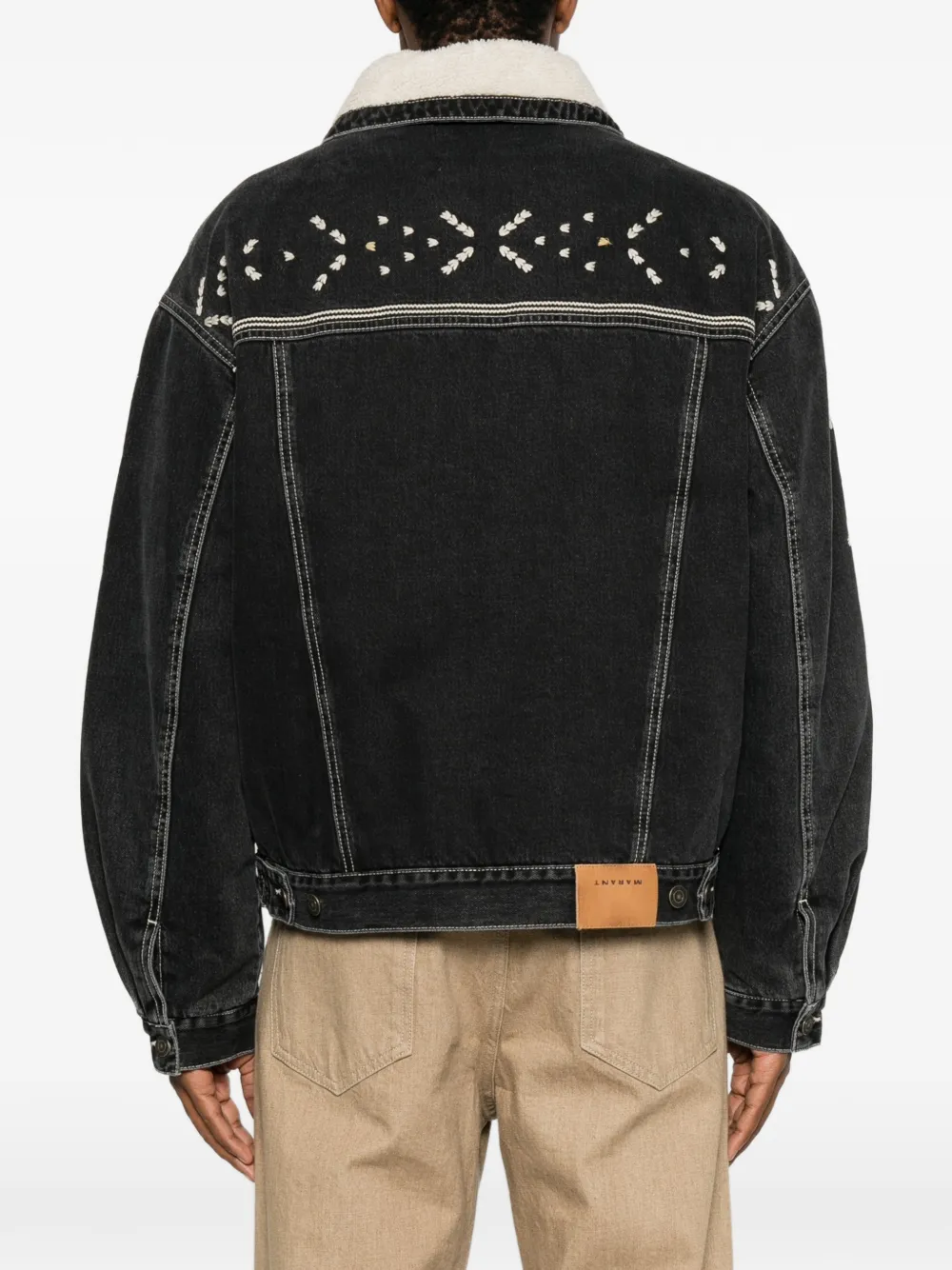 MARANT Jackson denim jack met borduurwerk Zwart