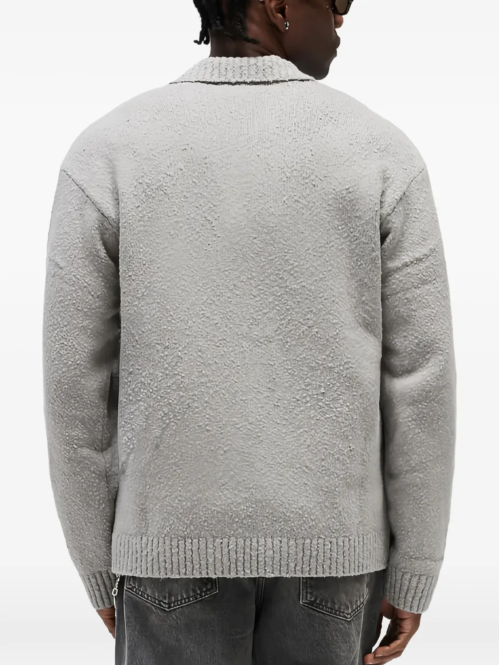  Represent Pull à Patch Logo Et Col Polo - Gris 