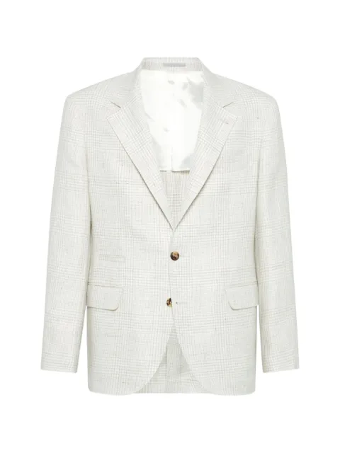 Brunello Cucinelli check-pattern notched-lapel blazer