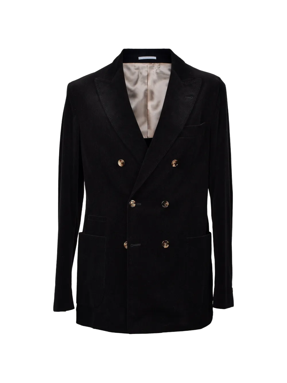 Brunello Cucinelli corduroy-texture double-breasted blazer - Schwarz