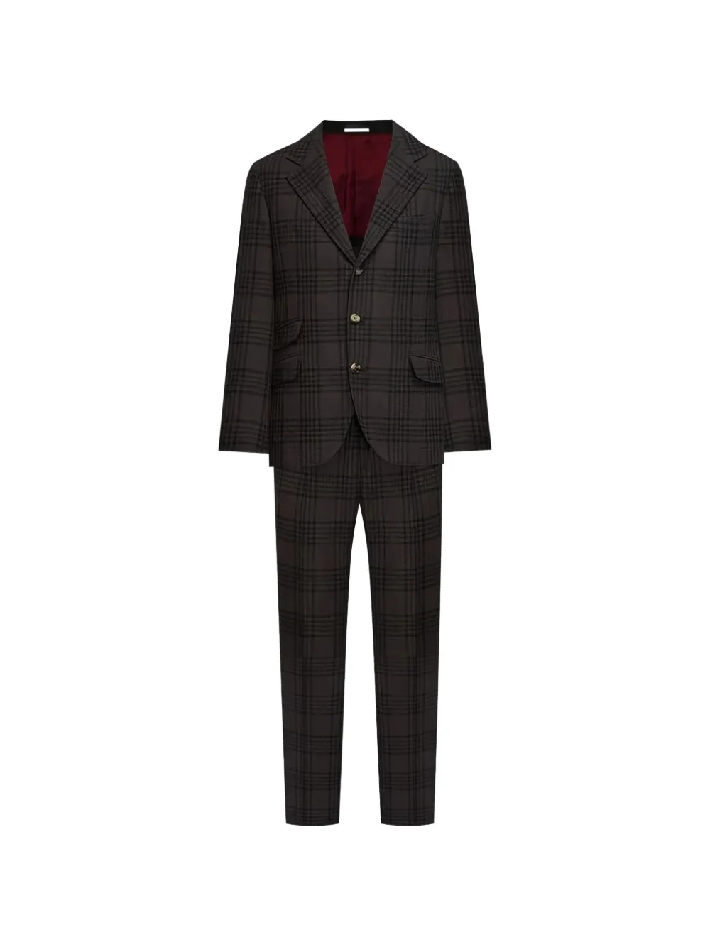 Brunello Cucinelli plaid-pattern suit - Marrone