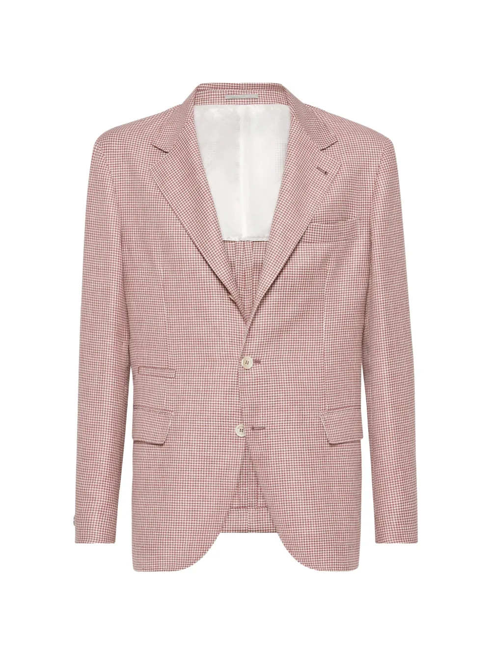 Brunello Cucinelli houndstooth-pattern single-breasted blazer - Rosso