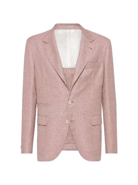 Brunello Cucinelli houndstooth-pattern single-breasted blazer