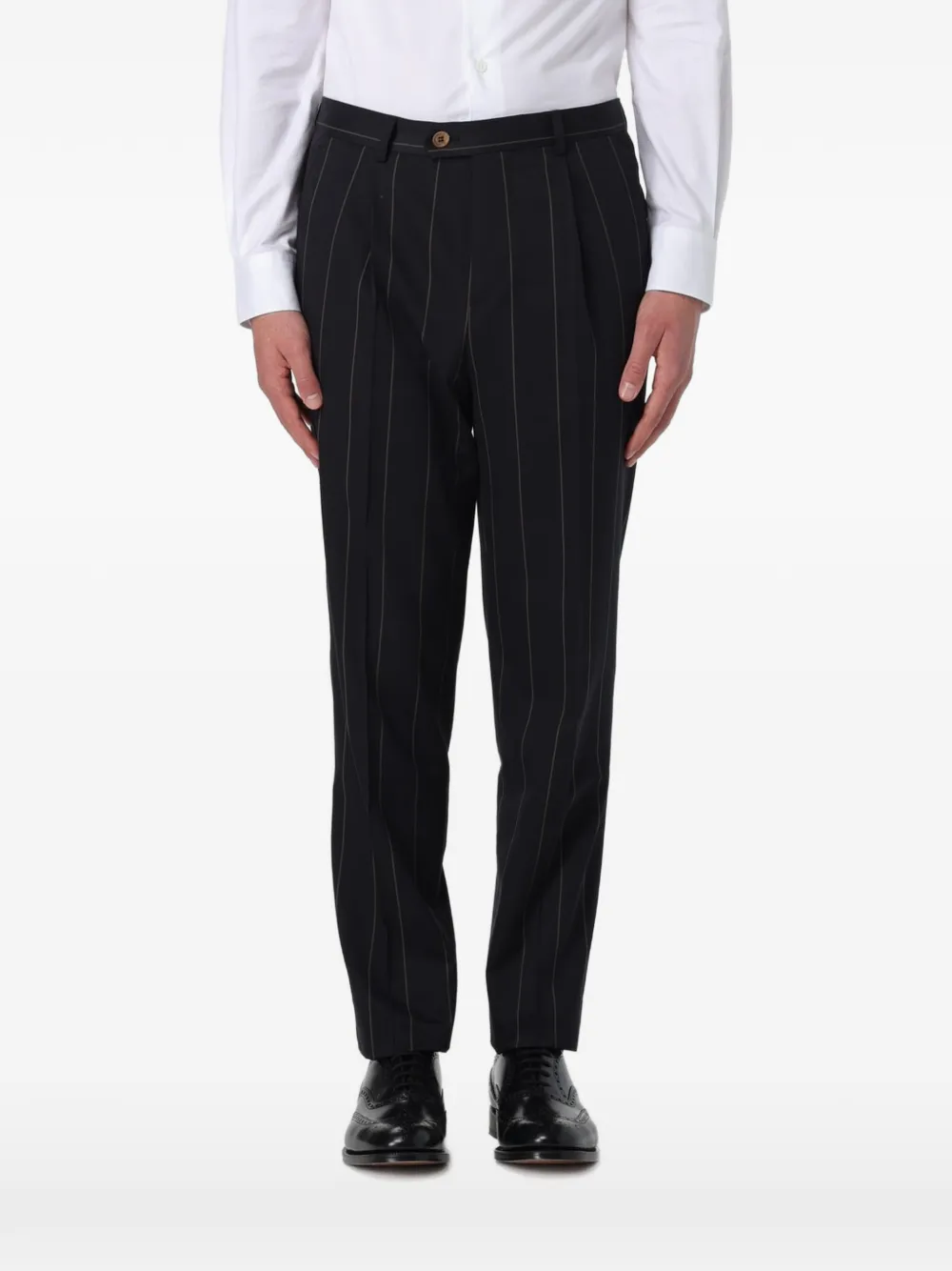 Brunello Cucinelli pinstripe-pattern trousers - Nero