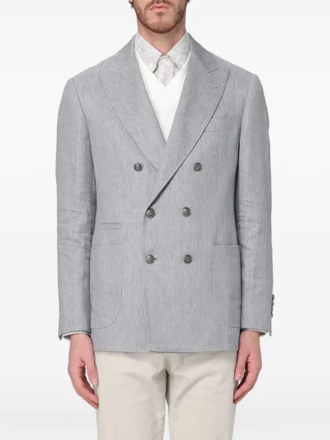 Brunello Cucinelli double-breasted linen blazer