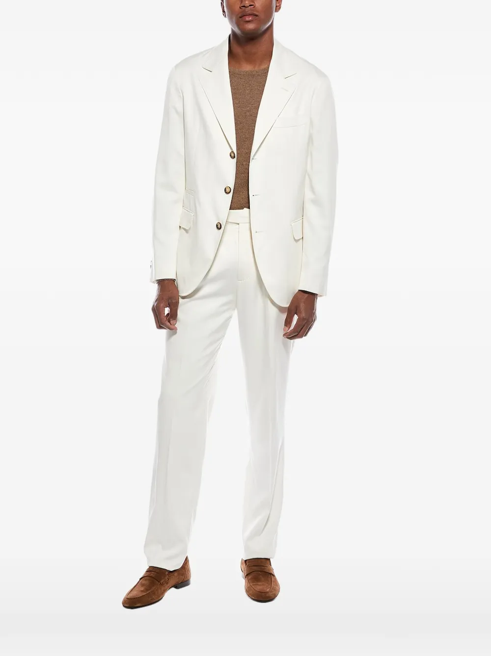 Brunello Cucinelli single-breasted tailored suit - Toni neutri
