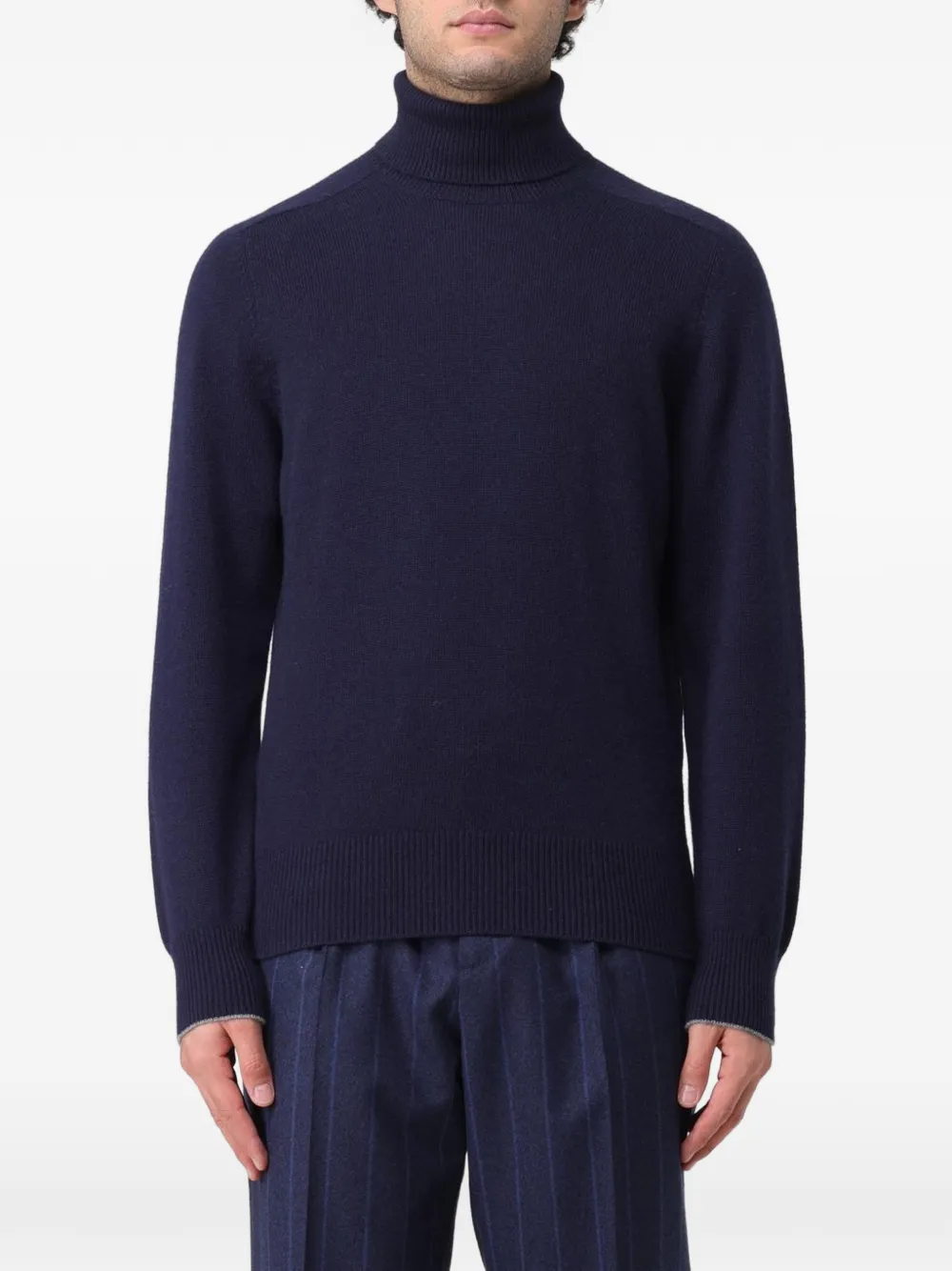 Brunello Cucinelli ribbed turtleneck sweater - Blau