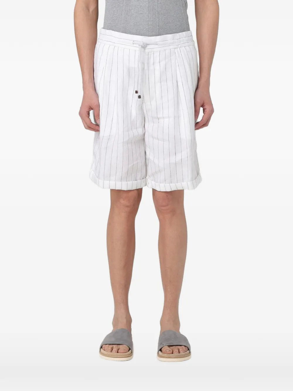 Brunello Cucinelli striped bermuda shorts - Bianco