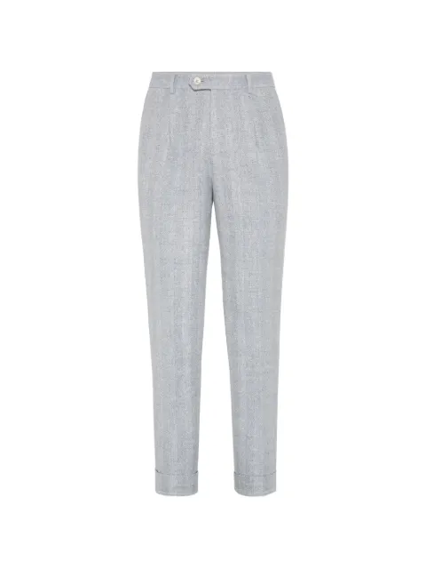 Brunello Cucinelli pleated-design turned-up trousers