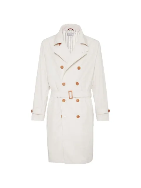 Brunello Cucinelli double-breasted belted trench coat
