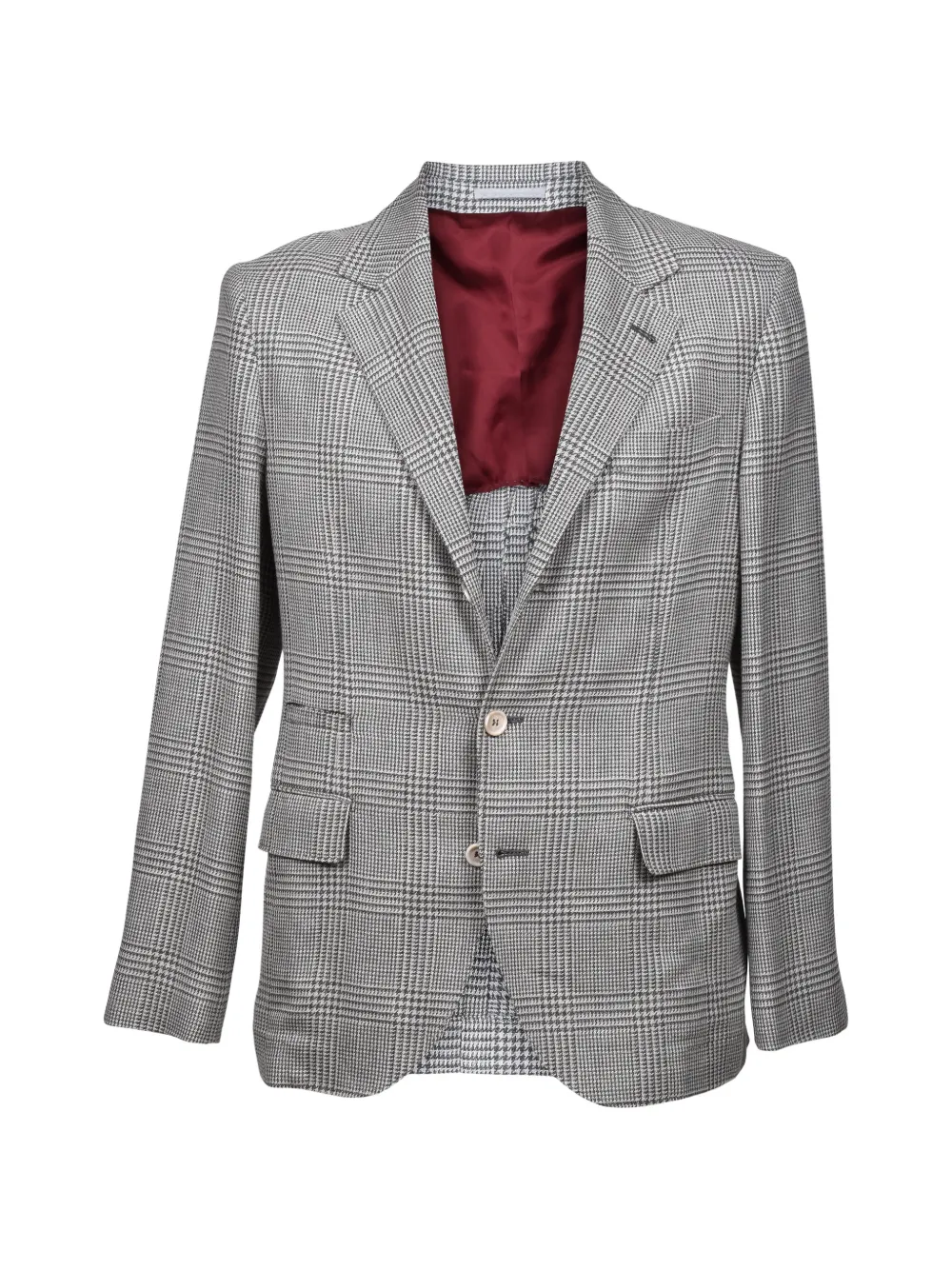 Brunello Cucinelli Prince of Wales check tailored blazer - Grey
