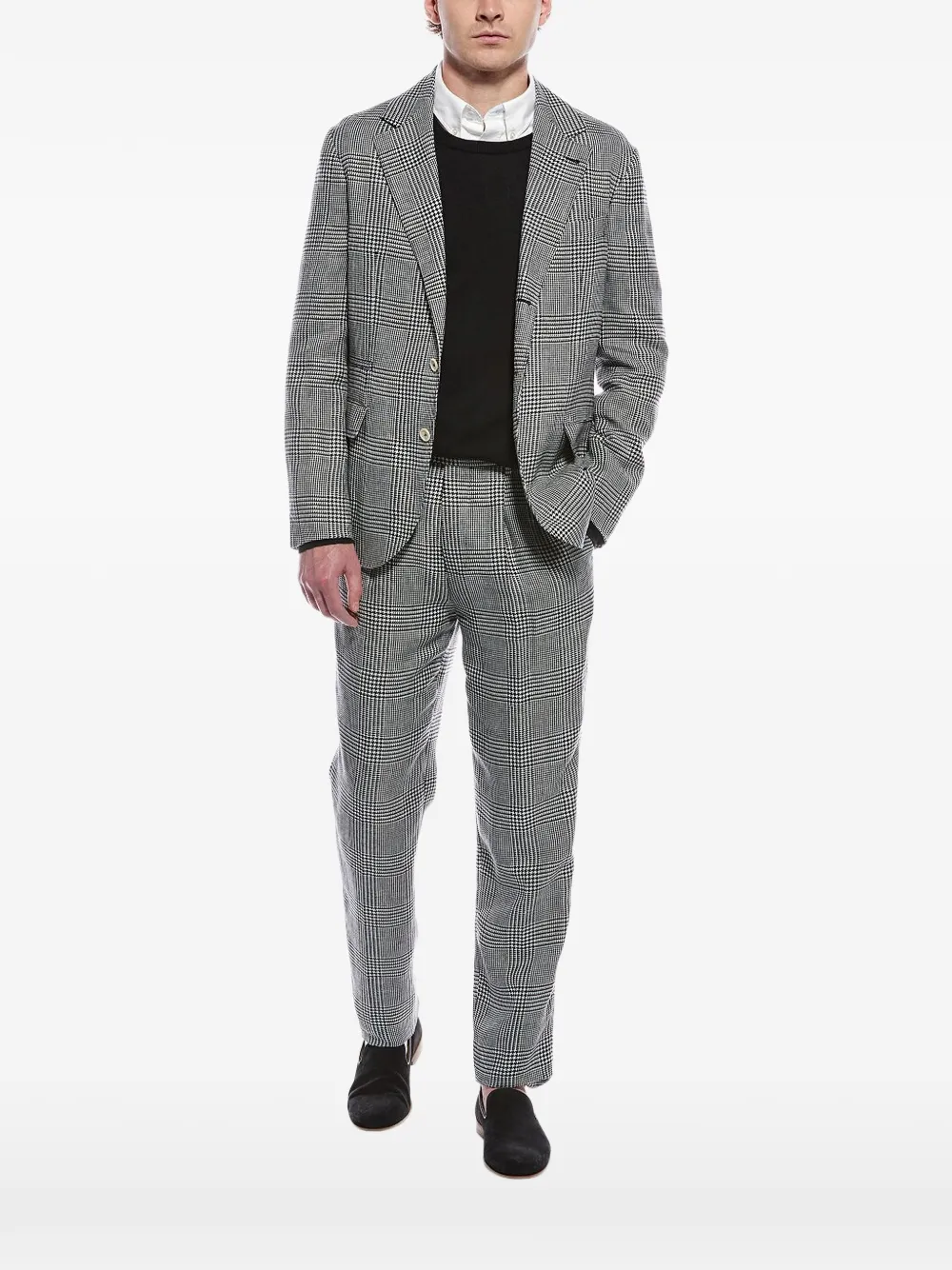 Brunello Cucinelli plaid checkered suit - Grigio