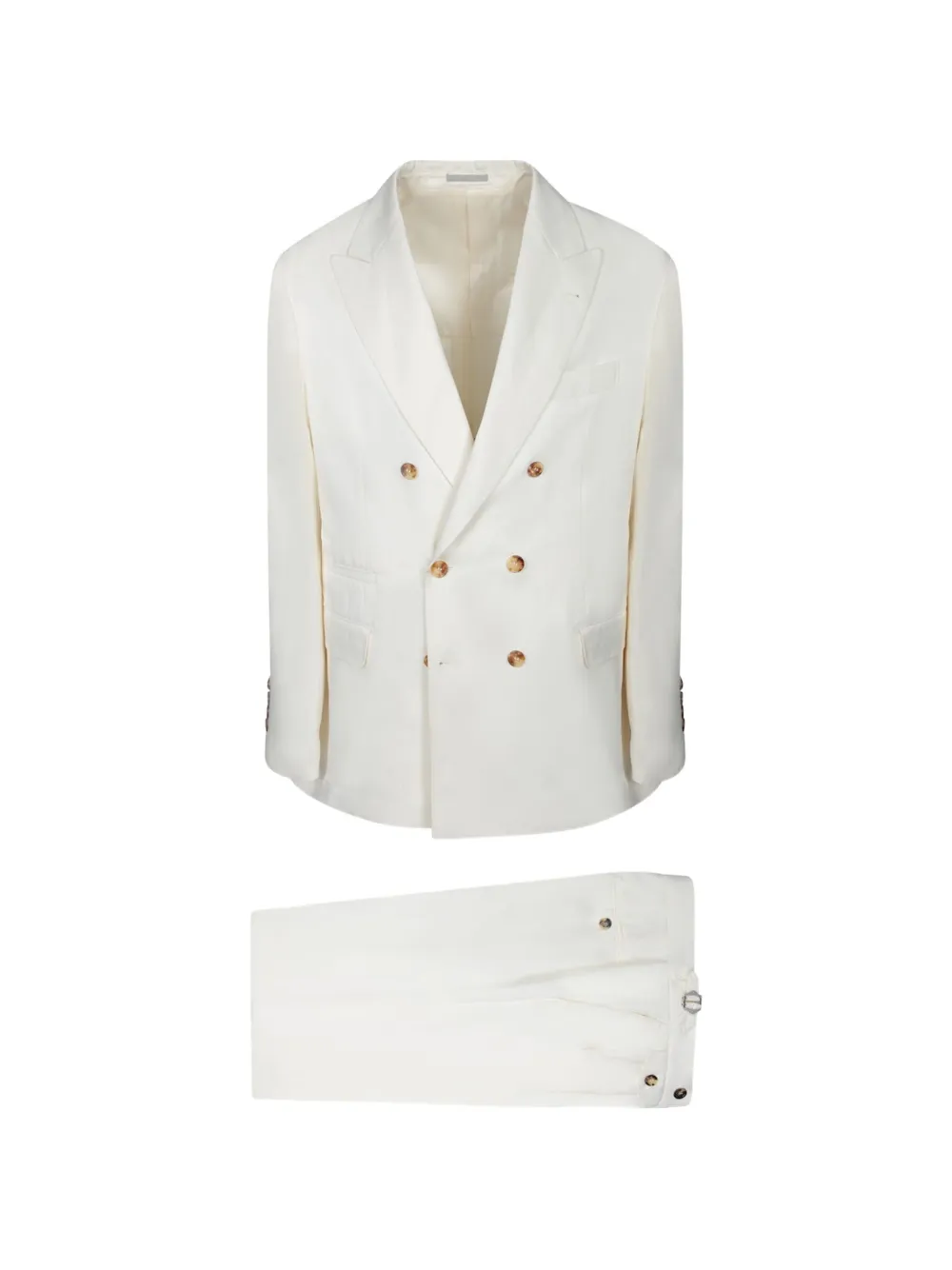 Brunello Cucinelli peaked-lapel double-breasted suit - Bianco