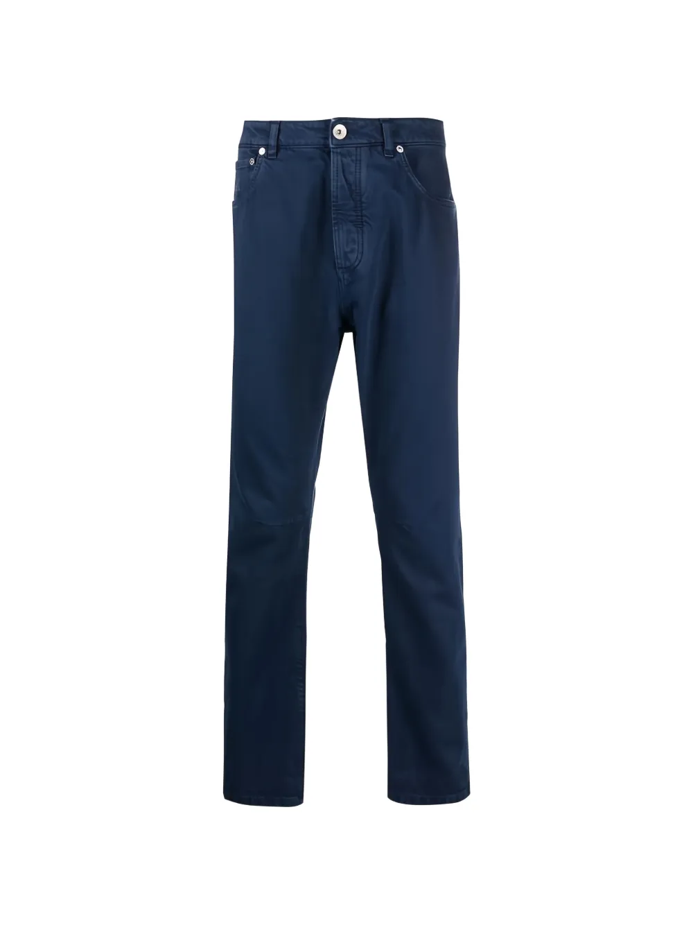 Brunello Cucinelli logo-patch trousers - Blau