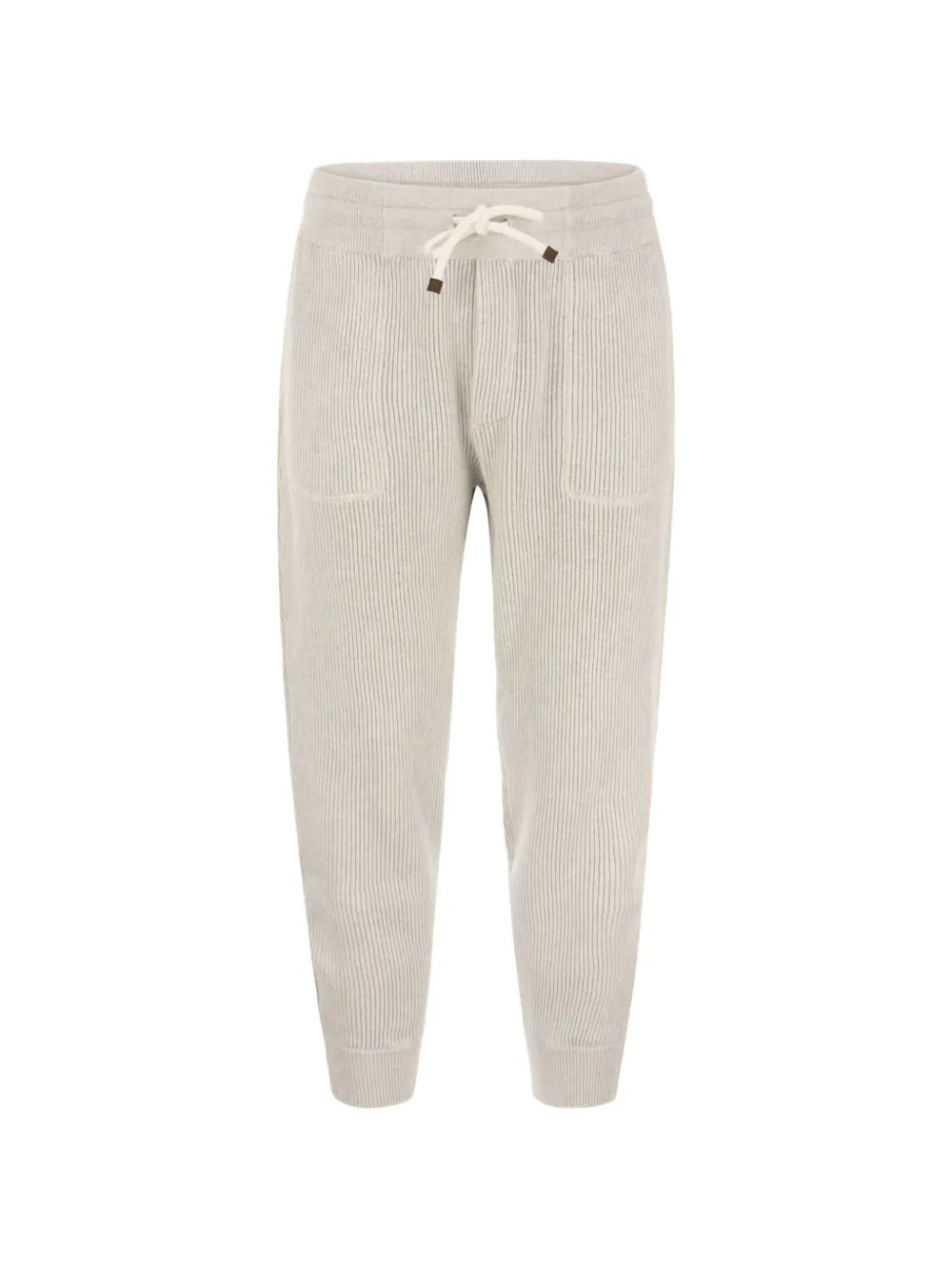 Brunello Cucinelli ribbed-knit track pants - Toni neutri