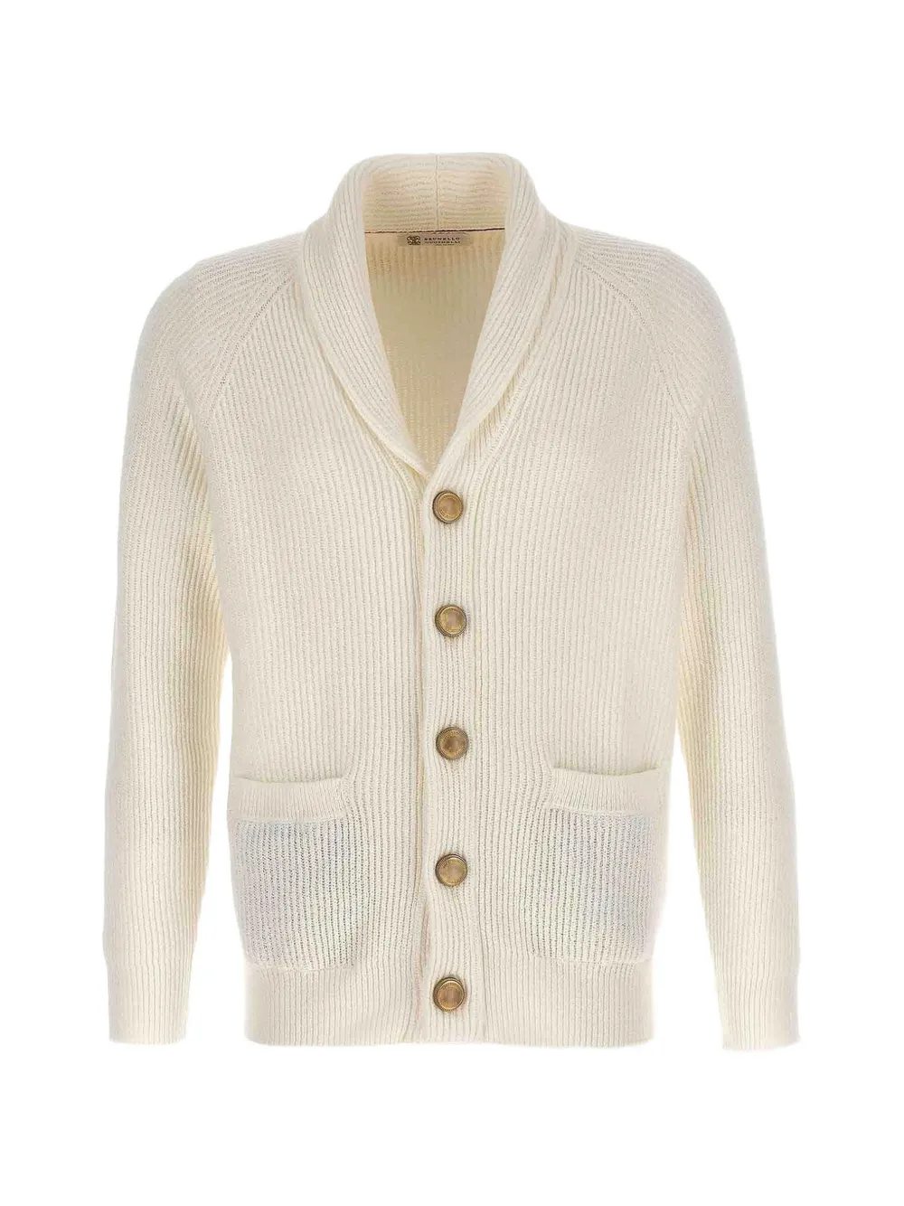 Brunello Cucinelli shawl-collar ribbed cardigan - Nude