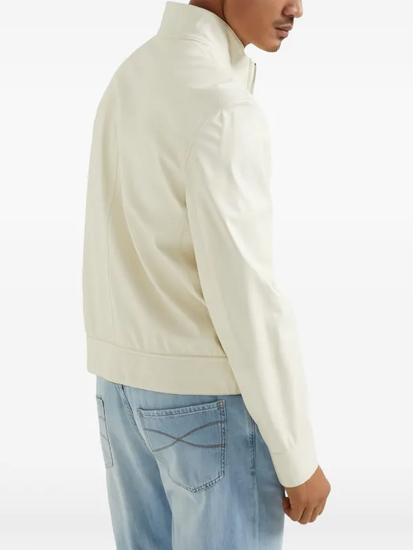BRUNELLO CUCINELLI ジップアップジャケット 48 Brunello Cucinelli ジップアップ ジャケット | ニュートラル