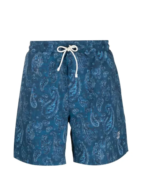 Brunello Cucinelli paisley-print drawstring shorts