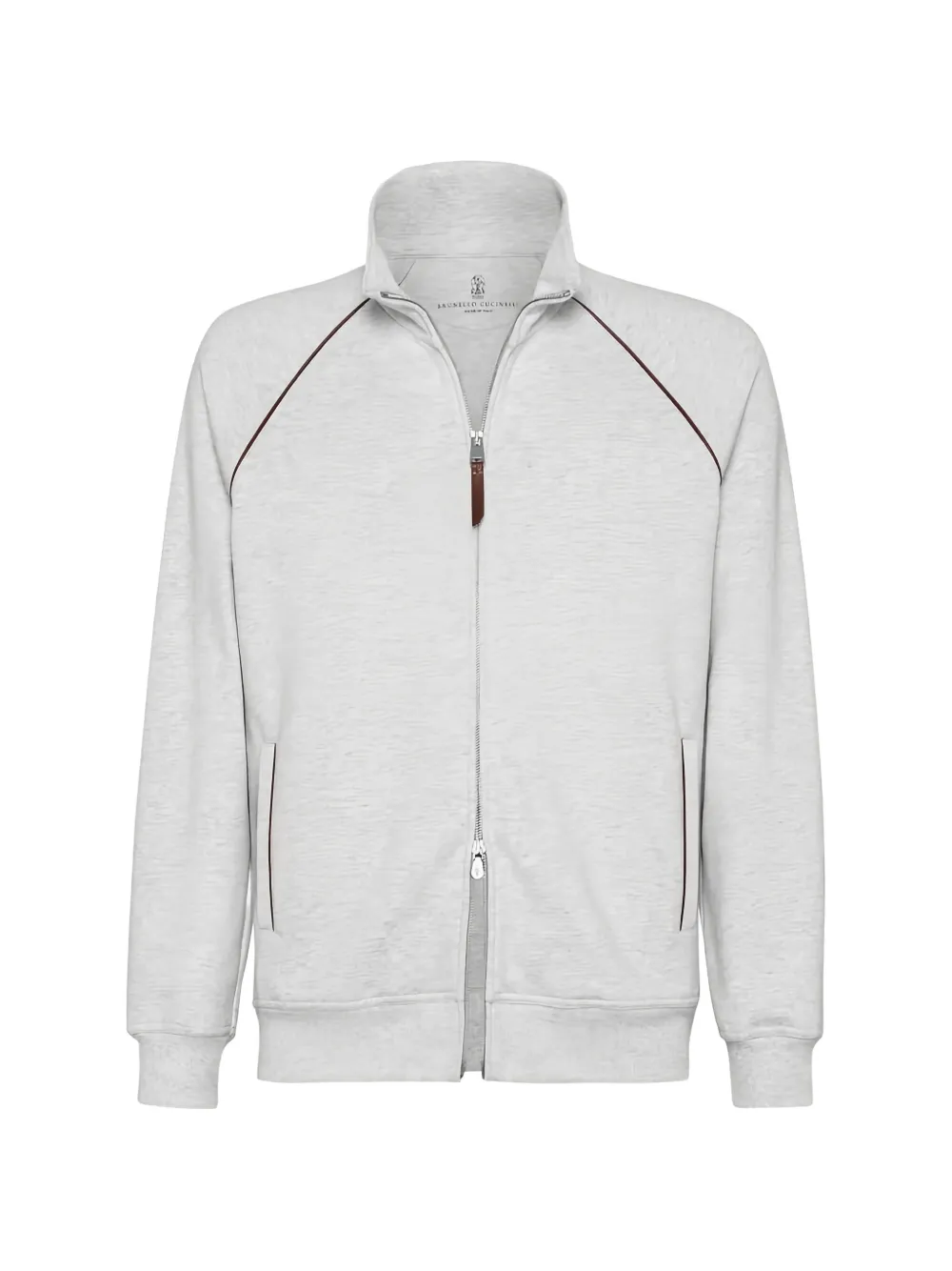 Brunello Cucinelli raglan-sleeve zip-up track jacket - Grau