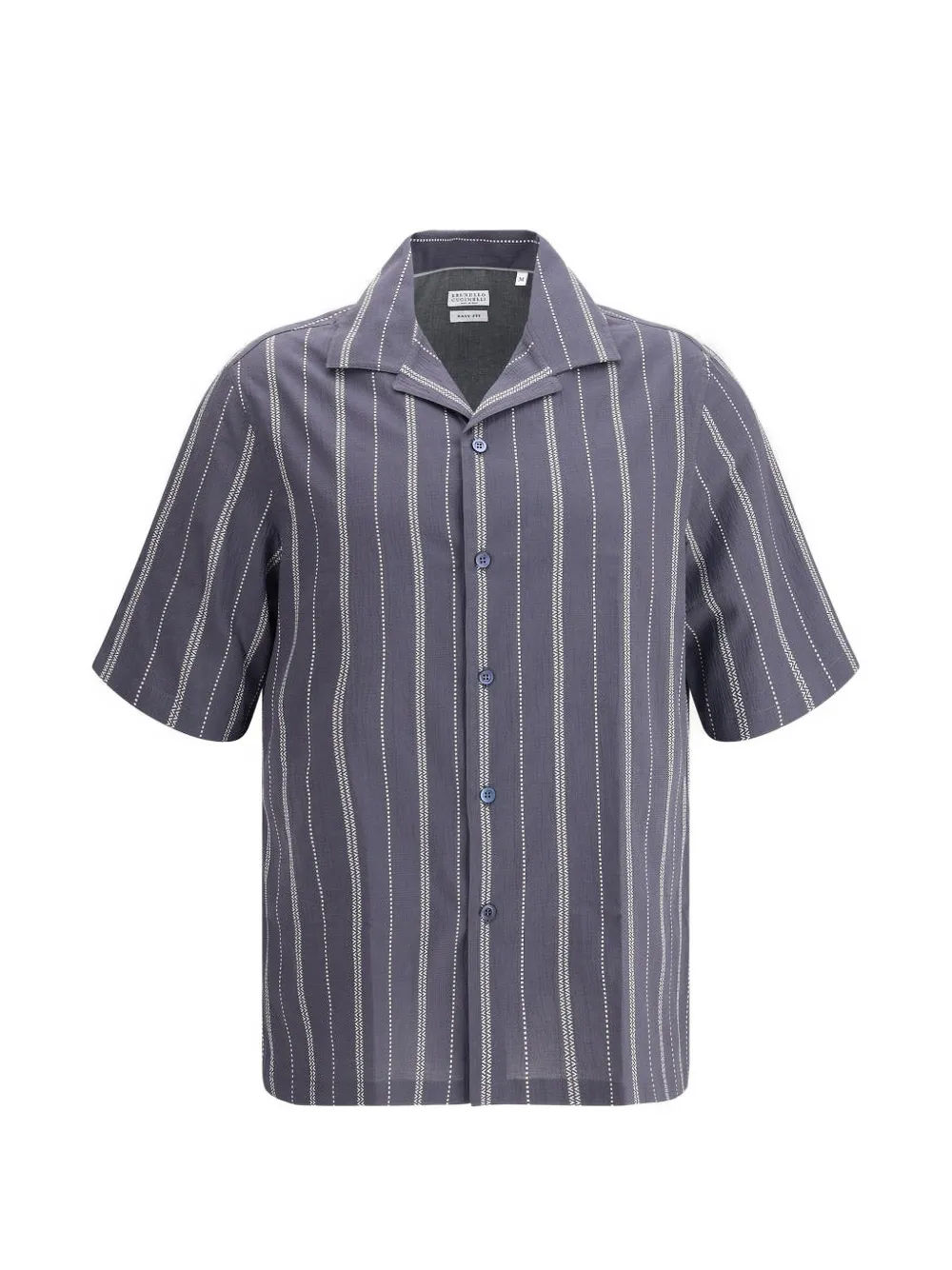 Brunello Cucinelli striped short-sleeve shirt - Blue