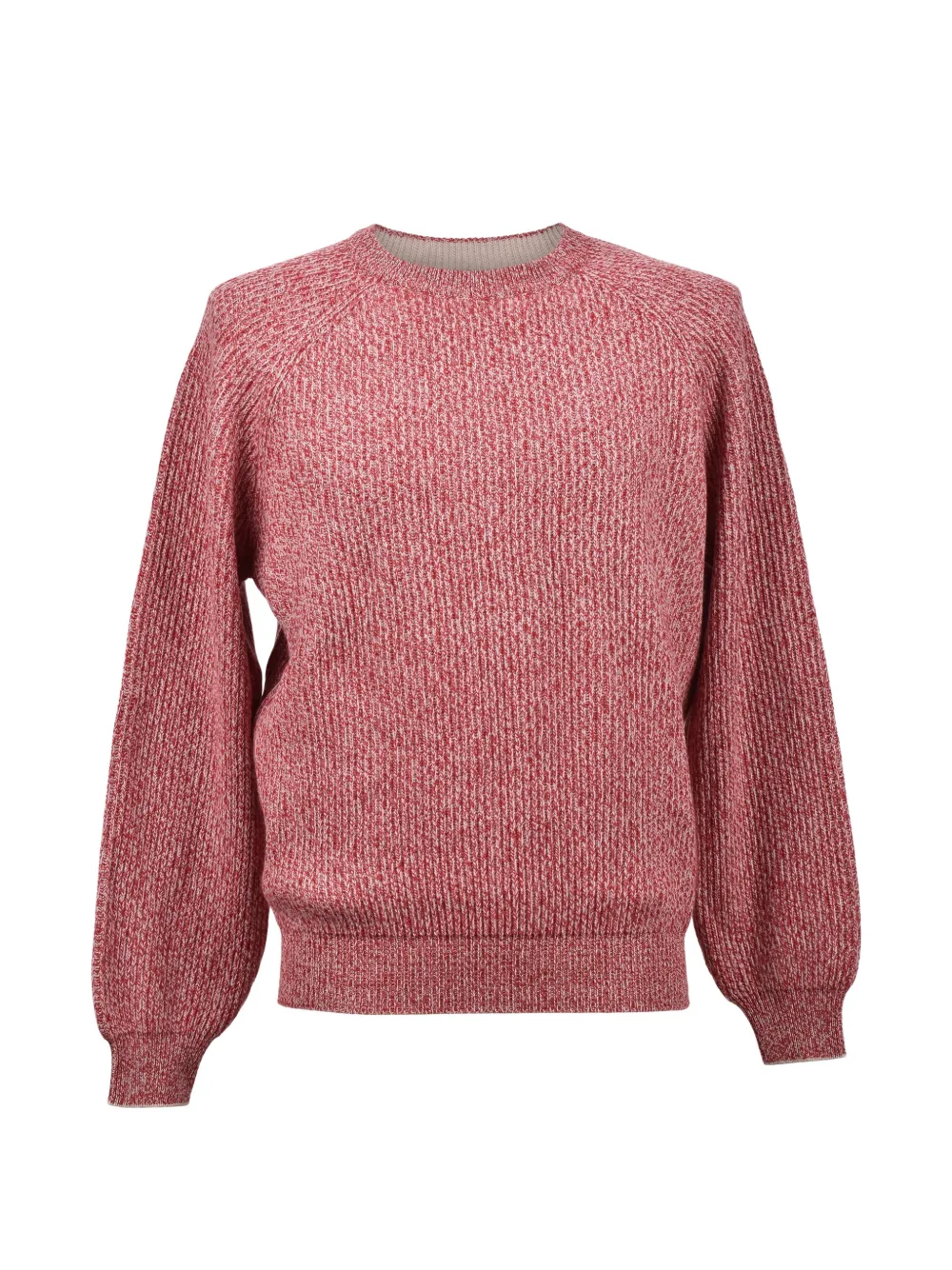 Brunello Cucinelli ribbed-knit raglan-sleeve sweater - Rot